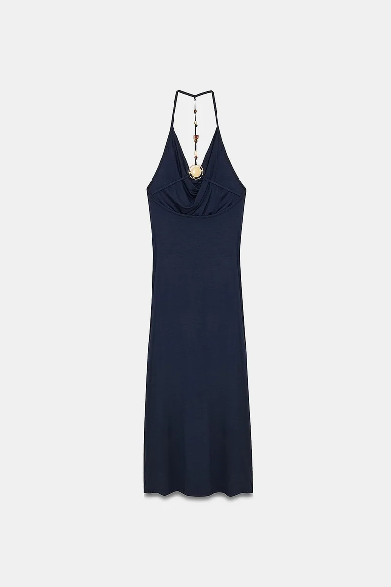 Dilvin Navy Blue DILVIN Viscose Maxi Dress for Women | Best Price UAE