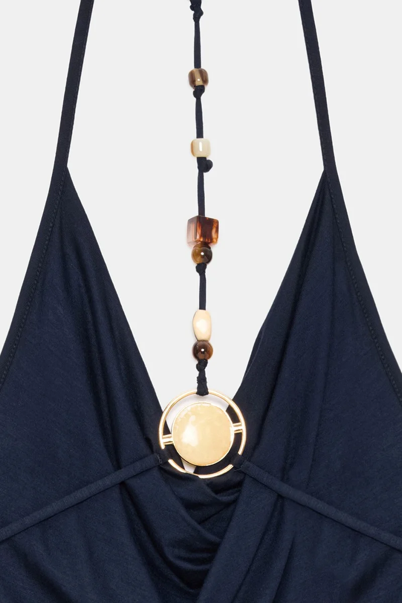 Dilvin Navy Blue DILVIN Viscose Maxi Dress for Women | Best Price UAE