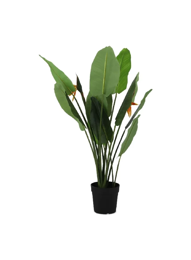 serene 11-Leaves Realistic Looking Plastic Artificial Paradise Bird Tree with Sturdy Pot Green 156 x 22 x 22 cm 23920