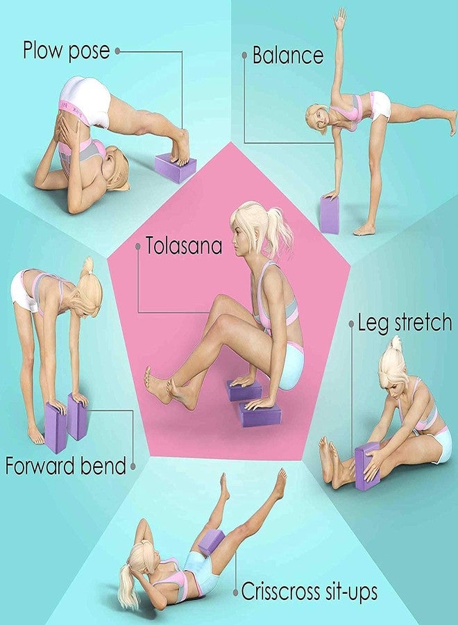 JOLYMIT Yoga Block - High Density Eva Foam Brick with Non-Slip Surface & Beveled Edges - Lightweight, Durable Support for Yoga, Pilates, Meditation, Flexibility & Balance - Ideal for Stretching & Toning (Multicolor) - Image 4