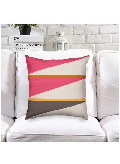 Donetella Decorative Embroidered Cushion Cover Pink/White/Grey 45x45Cm (Without Filler)