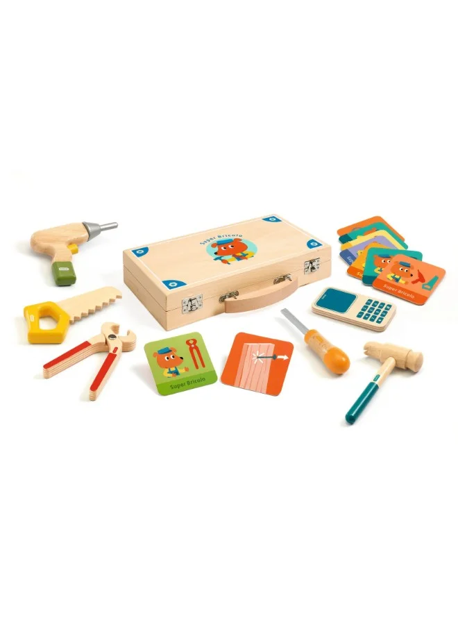 DJECO Super Bricolo Wooden Role Play Toolbox