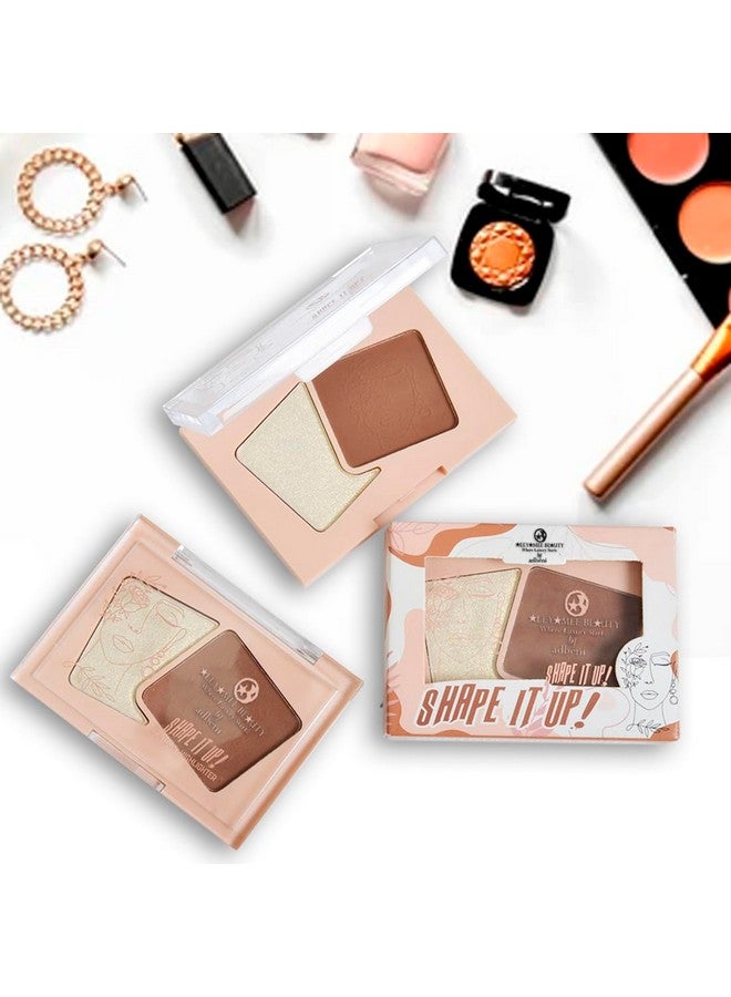 adbeni Contour & Highlighter 8Gm | Shape It Up | Ultimate Guide To Contouring & Highlighting For Radiant & Sculpted Look | Matte & Shimmery Duo 100% Vegan (Shade-01) - Image 1