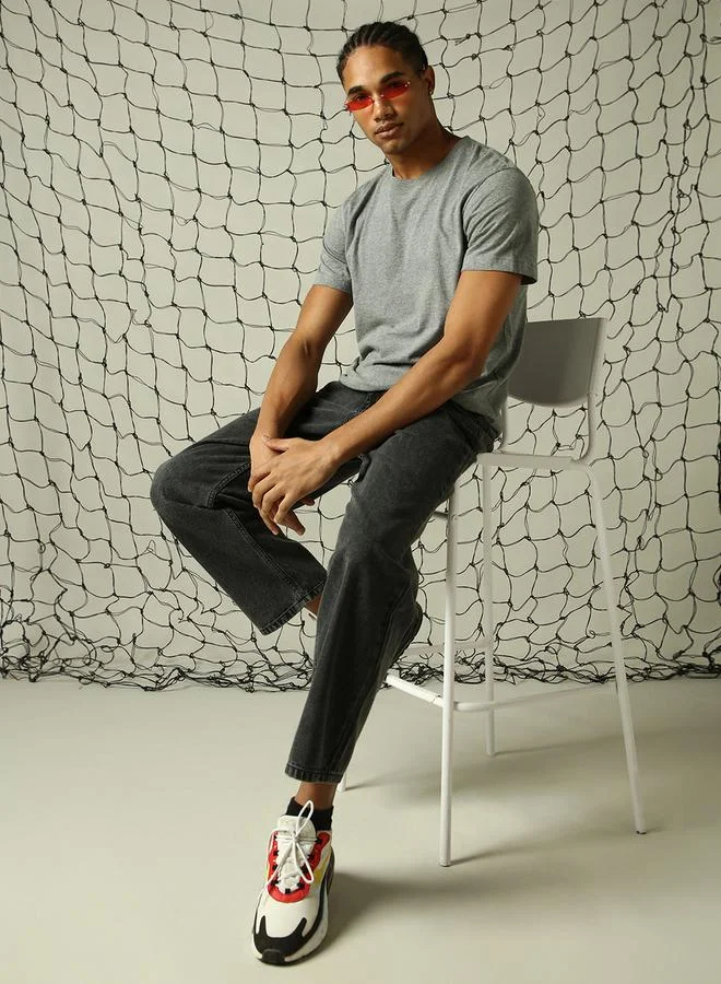 Hubberholme Mid Rise Straight Fit Jeans by Styli