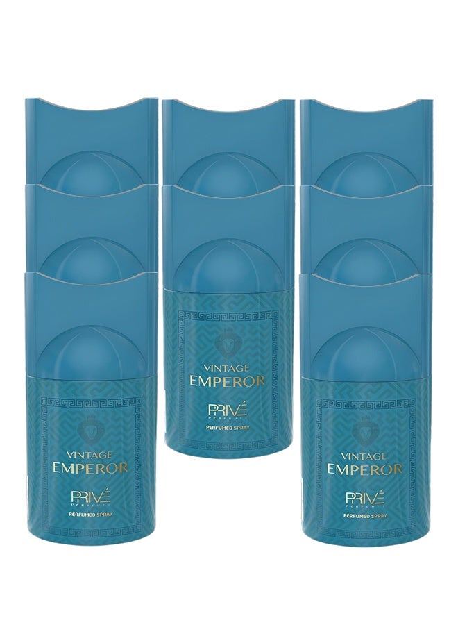 PRIVE 8 Pieces Vintage Emperor Perfumed Deodorant Spray 250ml - Image 1