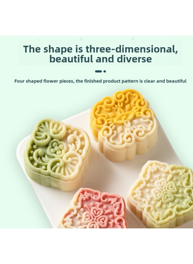 Cantonese Moon Cake Mold 2024 Hand Pressure Household Ice Skin Flow Heart Grinding Tool Old Style 50g75g-Color  - Image 3