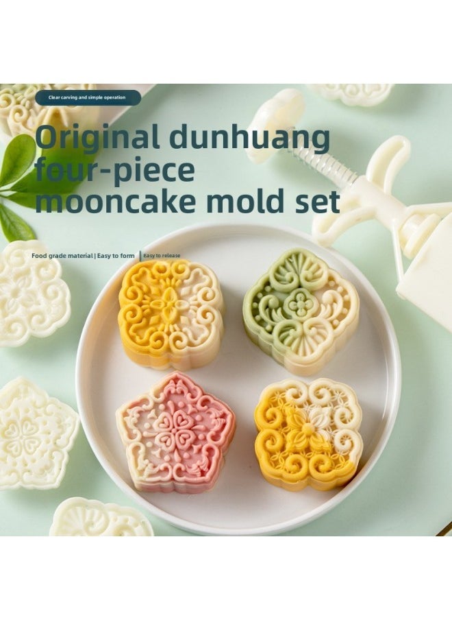 Cantonese Moon Cake Mold 2024 Hand Pressure Household Ice Skin Flow Heart Grinding Tool Old Style 50g75g-Color  - Image 2