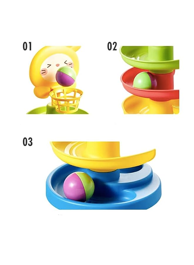 PROMASS Educational Baby Activity Ball Rolling Toy, 5 Layers, 3 Balls (Yellow Top) - Image 3