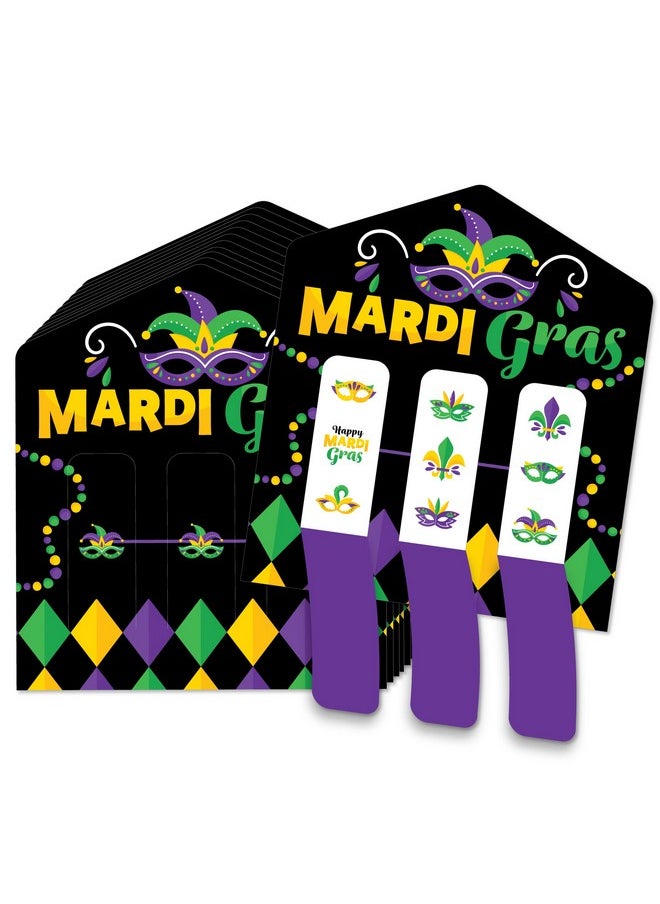 Big Dot of Happiness Big Dot of Happiness Colorful Mardi Gras Mask - Masquerade Party Game Pickle Cards - Pull Tabs 3-in-a-Row - Set of 12  - Image 1