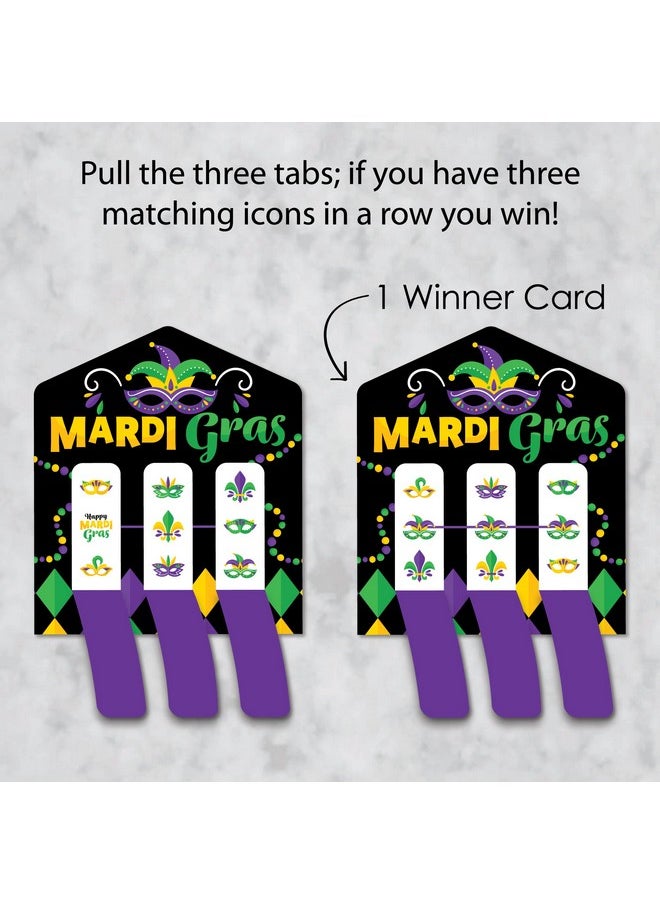 Big Dot of Happiness Big Dot of Happiness Colorful Mardi Gras Mask - Masquerade Party Game Pickle Cards - Pull Tabs 3-in-a-Row - Set of 12  - Image 3