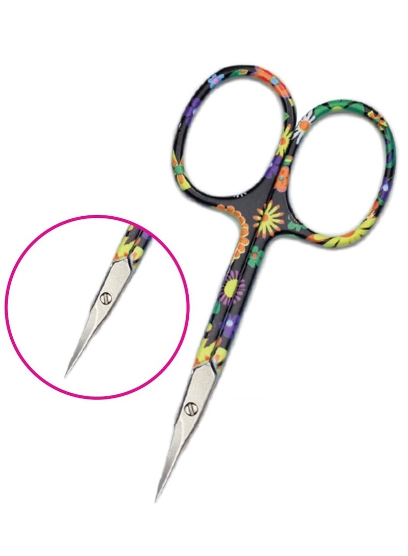 Nascita Stainless Steel Eyebrow Grooming Scissors - Black04 - Image 2