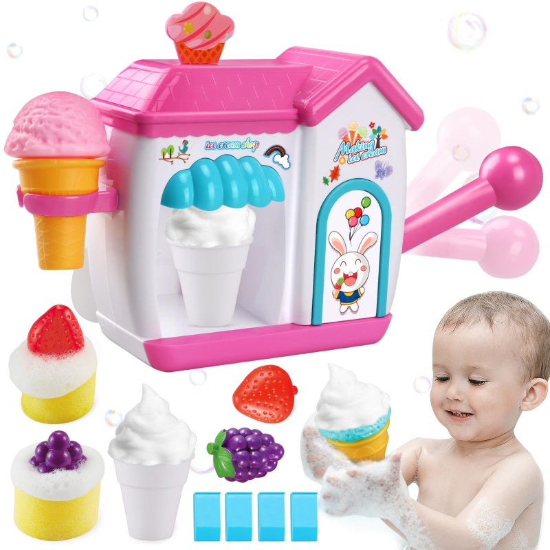 Gretex Toddler Bath Toys for 3 4 5 6 7 8 Years Old Girls Bubble Ice Cream Maker Bath Toy Shower Toys Toddler Bath Toys Age 24 Bathtub Bubble Machine Toy for 3 4 5 6 7 8 Years Old Boys Girls - Image 3