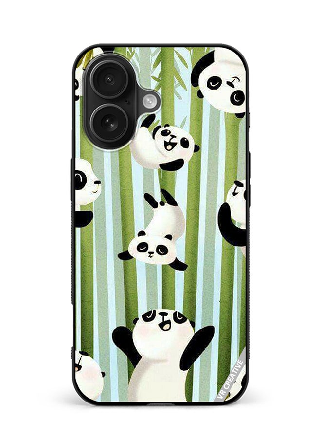 Protective Case Cover For Apple iPhone 16 Bamboo Panda Design Multicolour