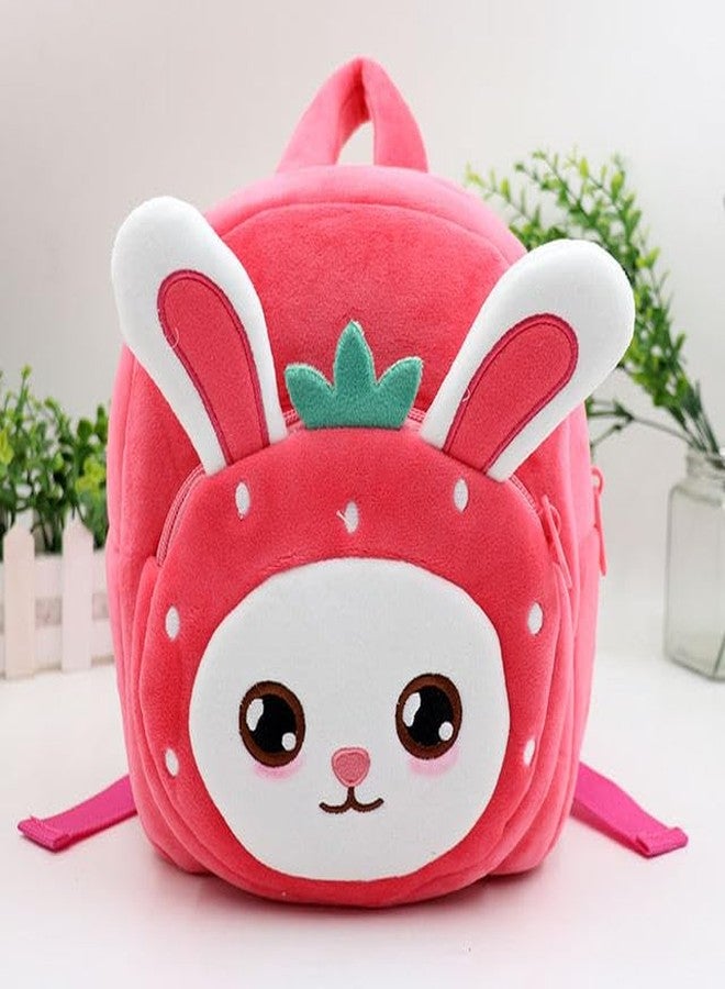 Black Hill Kids Preschool Bag for Boys and Girls, Cute Soft Plush school Animal Cartoon Mini Backpack Little kids bags for 2-5 years Baby/Boys/Girls Nursery, Preschool,Picnic (Cute pink stawberry) - Image 4