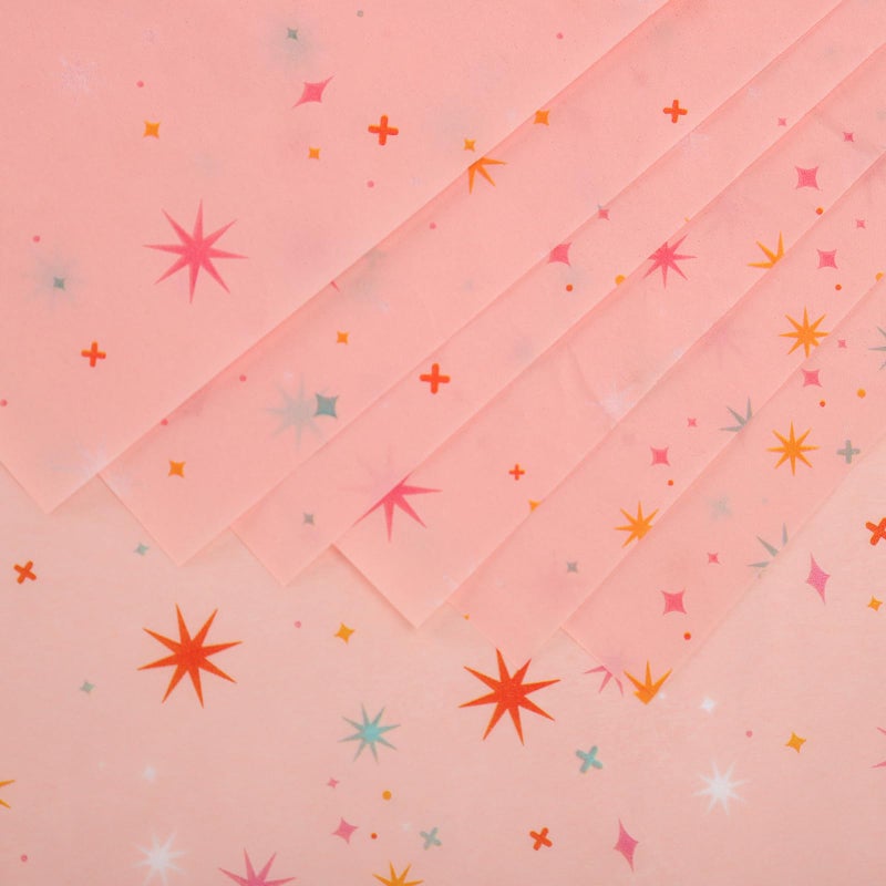 XIHIRCD 30 Sheets Star Tissue Paper, 19.68x13.78in Pink Wrapping Tissue Paper Colorful Star Pattern Decorative Gift Wrapping Paper Sheets for Christmas Wedding Birthday Party Crafts Packing - Image 3