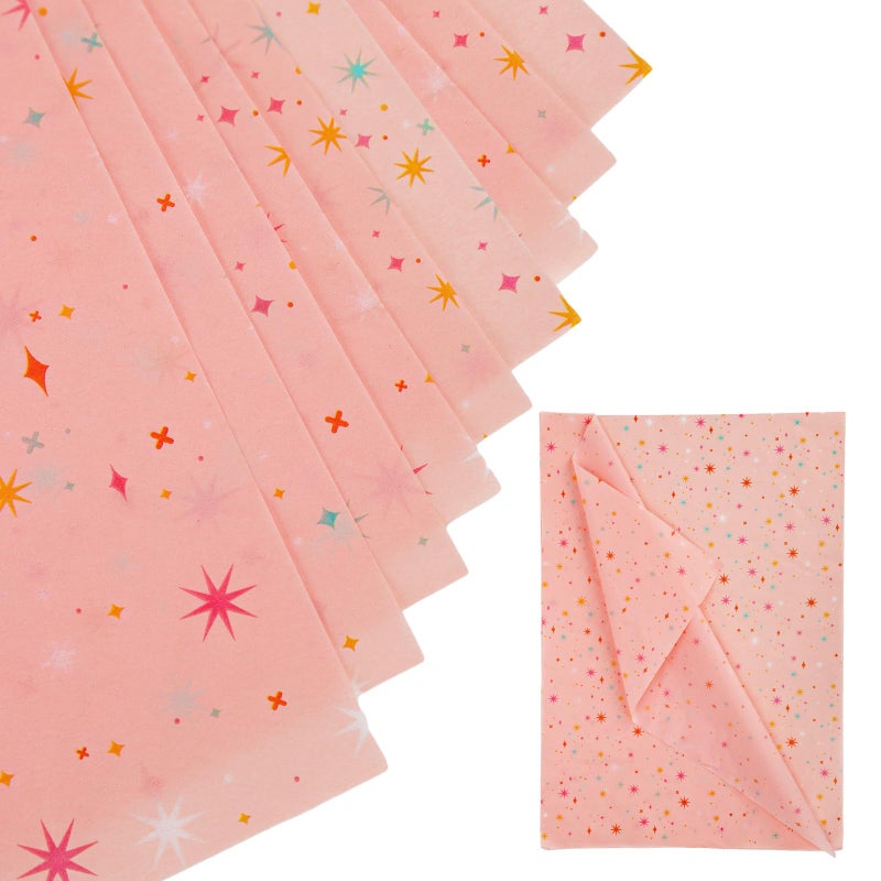 XIHIRCD 30 Sheets Star Tissue Paper, 19.68x13.78in Pink Wrapping Tissue Paper Colorful Star Pattern Decorative Gift Wrapping Paper Sheets for Christmas Wedding Birthday Party Crafts Packing - Image 1