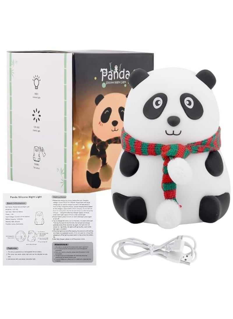 JAJEEK Panda Lamp with Color Changing Light – USB Rechargeable, Fun and Cute Night Light for Kids Rooms, Adjustable Brightness, Soft Glow for Sleep & Relaxation (White) - Image 4