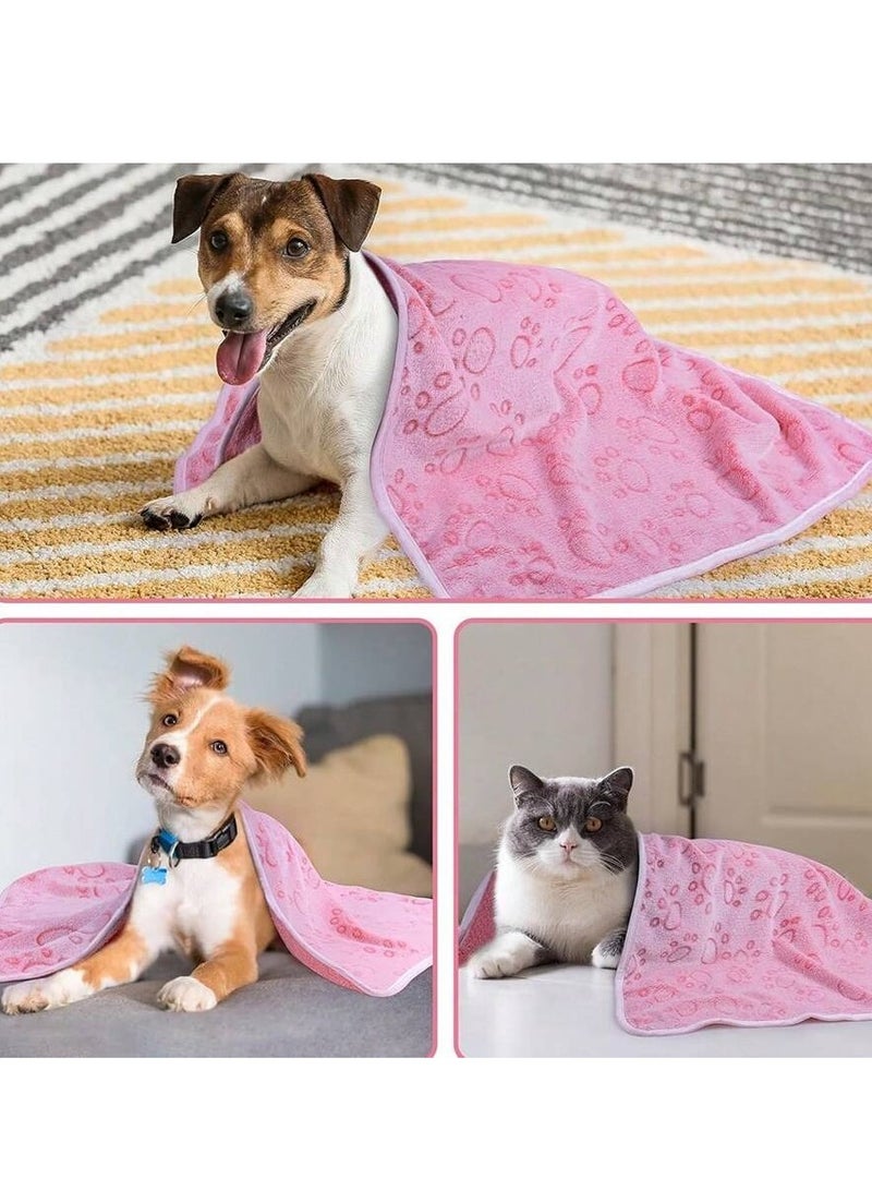 Generic Pet Blanket - Pink Paw Print Design (76 cm x 52 cm)  - Image 1