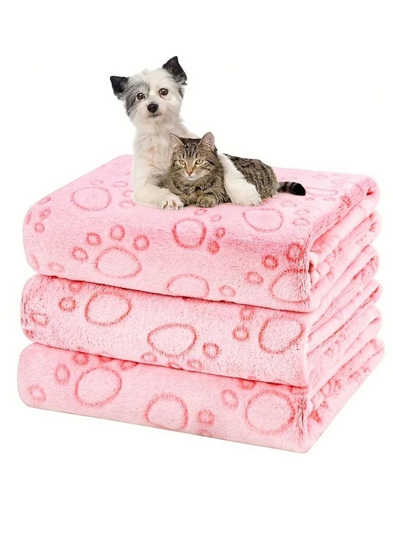 Generic Pet Blanket - Pink Paw Print Design (76 cm x 52 cm)  - Image 2
