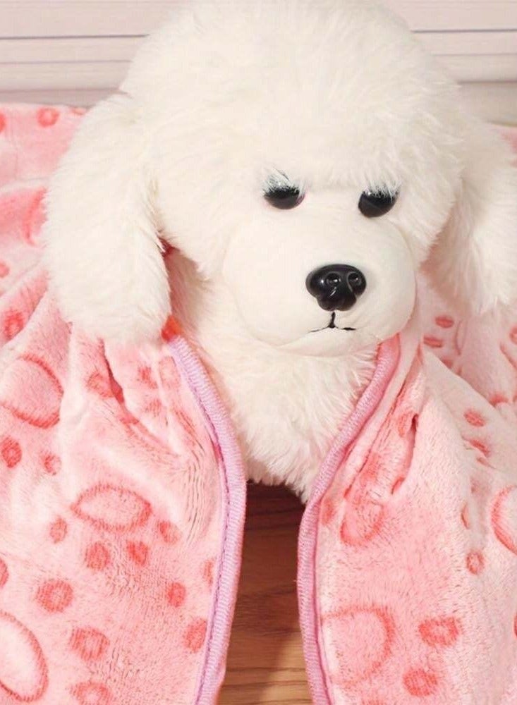 Generic Pet Blanket - Pink Paw Print Design (76 cm x 52 cm)  - Image 3
