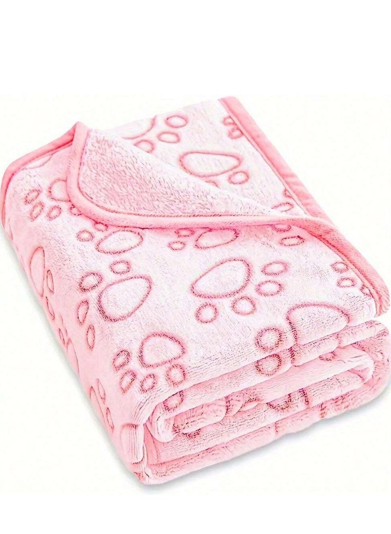 Generic Pet Blanket - Pink Paw Print Design (76 cm x 52 cm)  - Image 4