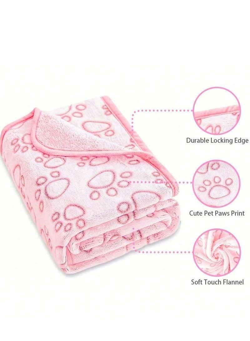 Generic Pet Blanket - Pink Paw Print Design (76 cm x 52 cm)  - Image 5