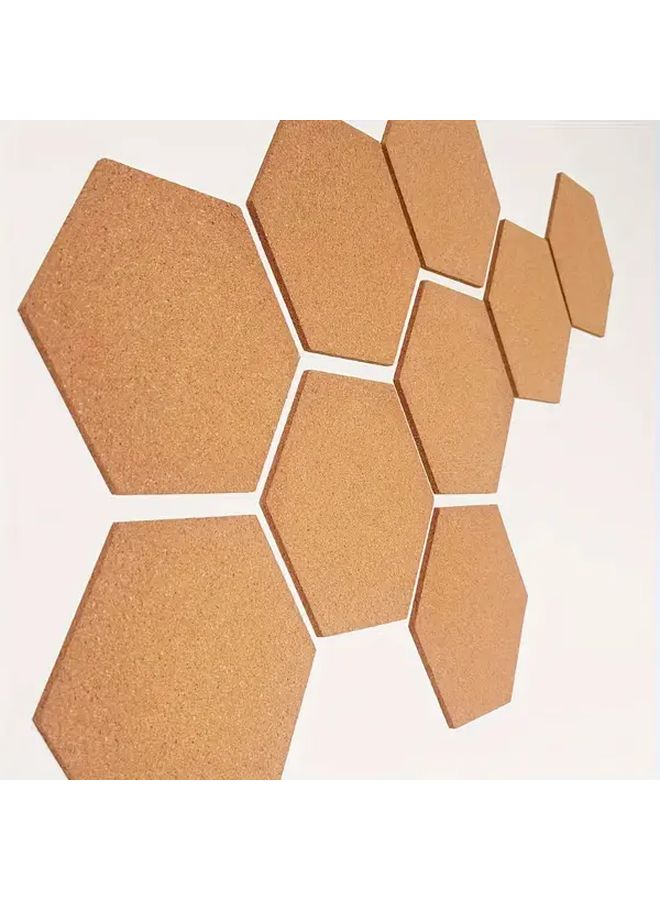 Art Deco Hexagon Cork Board Tiles 6 Pack Self-Adhesive Wall Decor For Office Classroom Home - Image 1