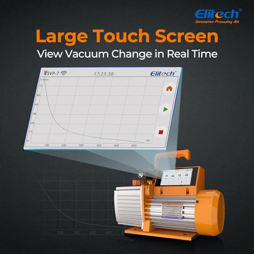 Elitech 7 CFM Vacuum Pump Intelligent HVAC Vacuum Pump 2 Stage App Control Touch Screen Detect Leakage Level, SVP-7 - Image 4
