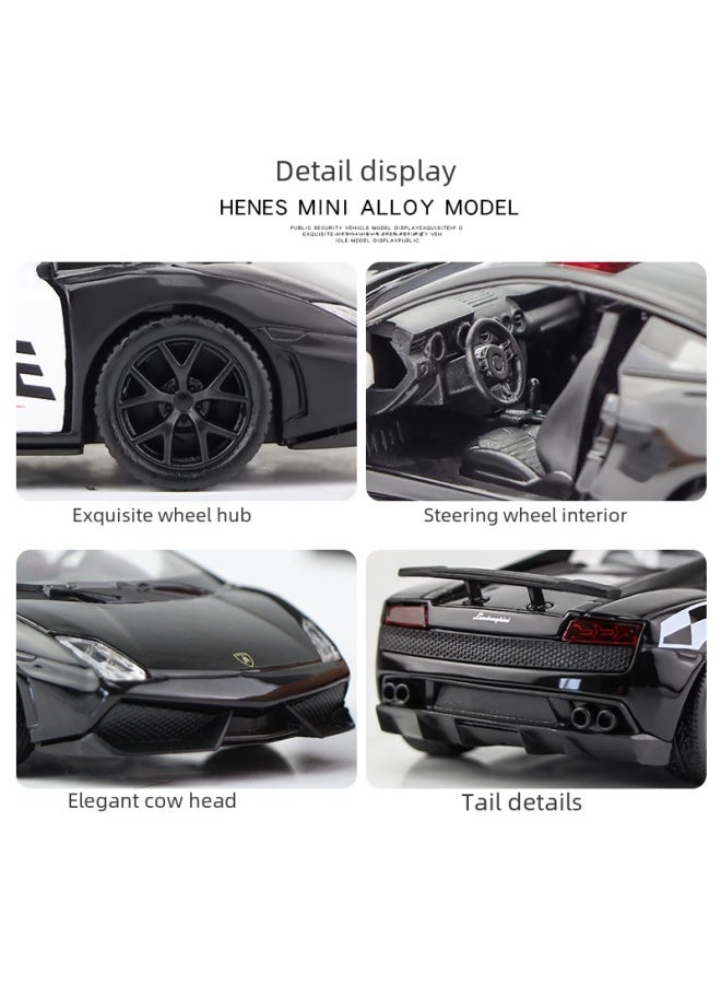 136 Scale Special Police Car Model Alloy Vehicle Simulation Car 110 Police Toy Set Realistic Detailing Diecast Metal-Color:1:36 Color Boxed-police Mercedes GT Sports Car-double Door Back Force  - Image 3