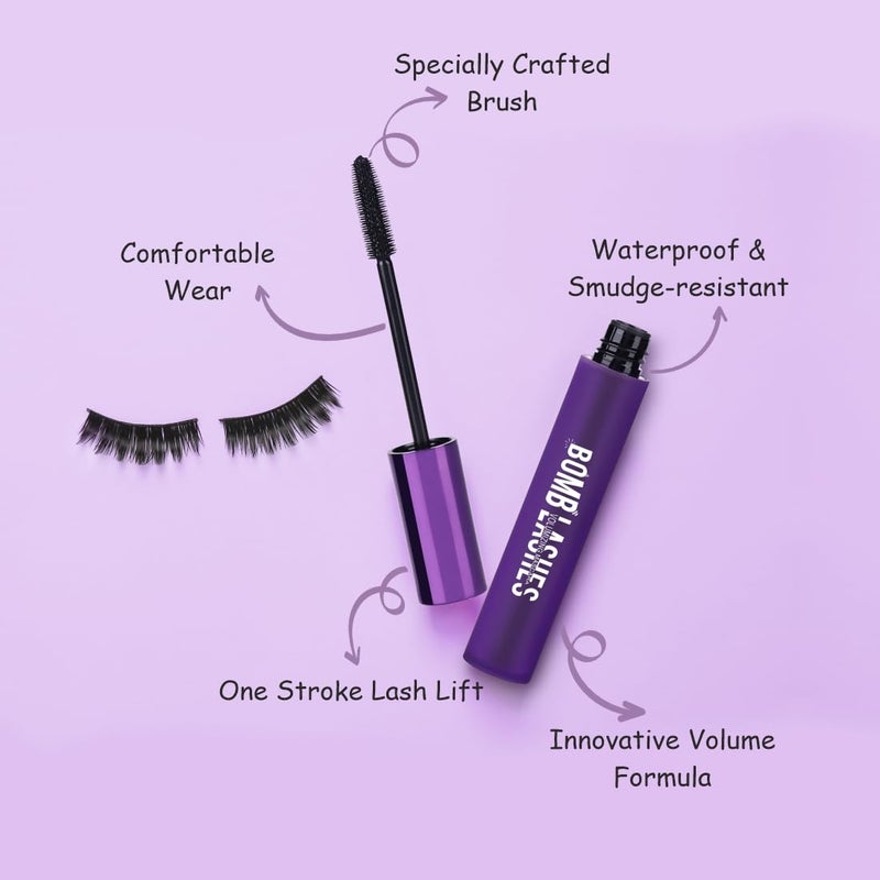 matt look MATT LOOK Bomb Lashes Volumizing long wear SumdgeProof Waterproof Mascara with specially crafted brush Black 8ml  - Image 2