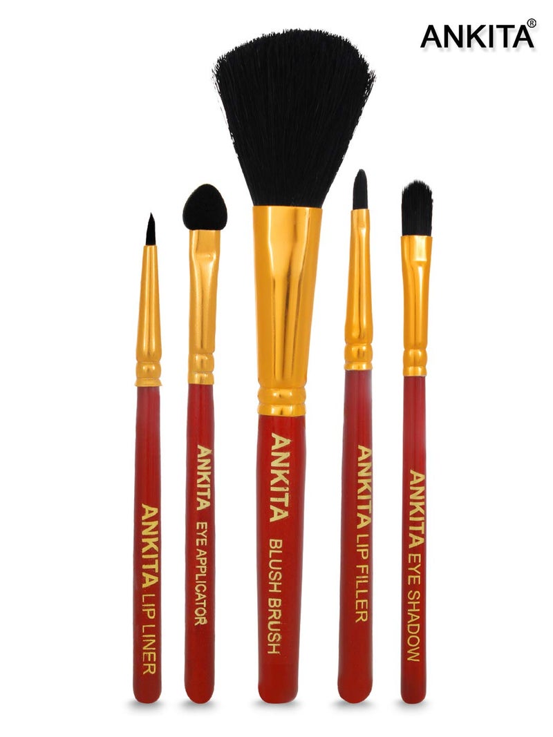 ANKITA Set of 5 Cosmetic Brushes | Make Up Brushes | Make Up Brushes Under 200 , Multicolor - Image 2