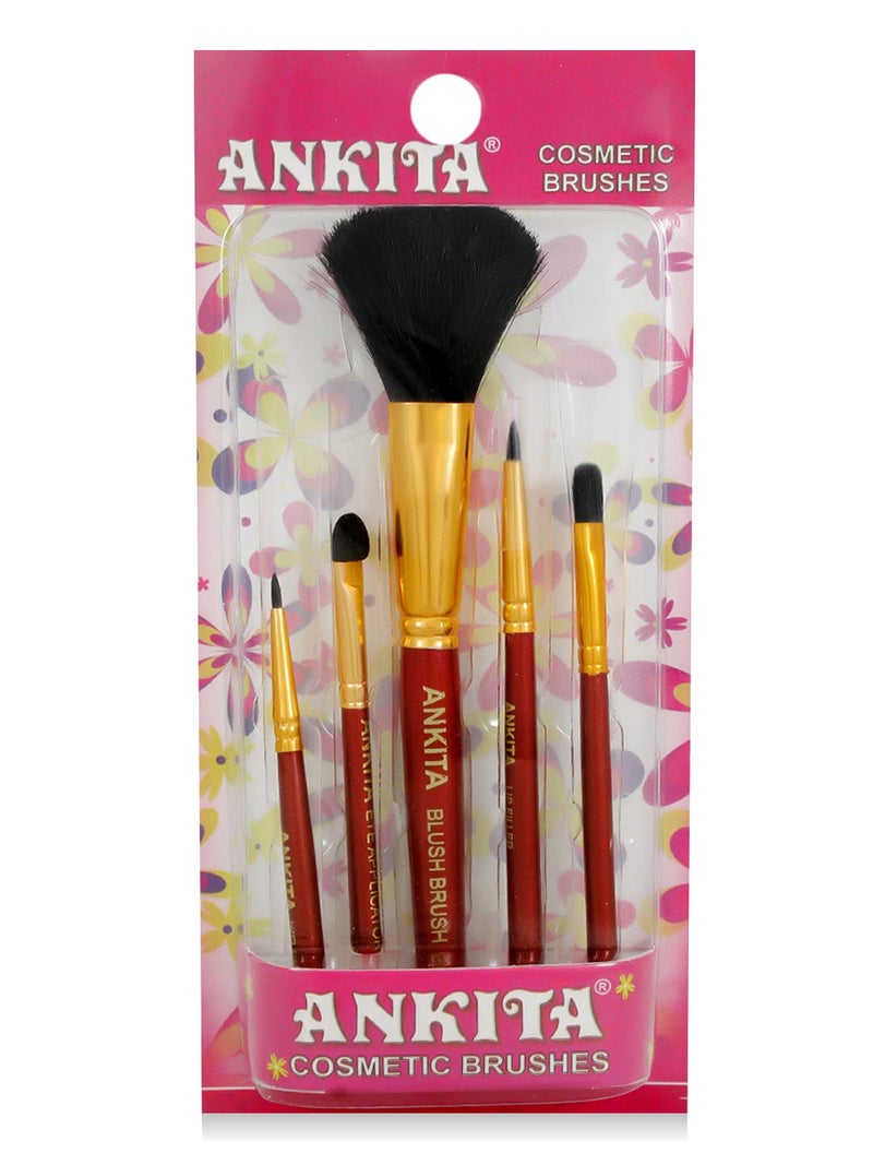 ANKITA Set of 5 Cosmetic Brushes | Make Up Brushes | Make Up Brushes Under 200 , Multicolor - Image 5