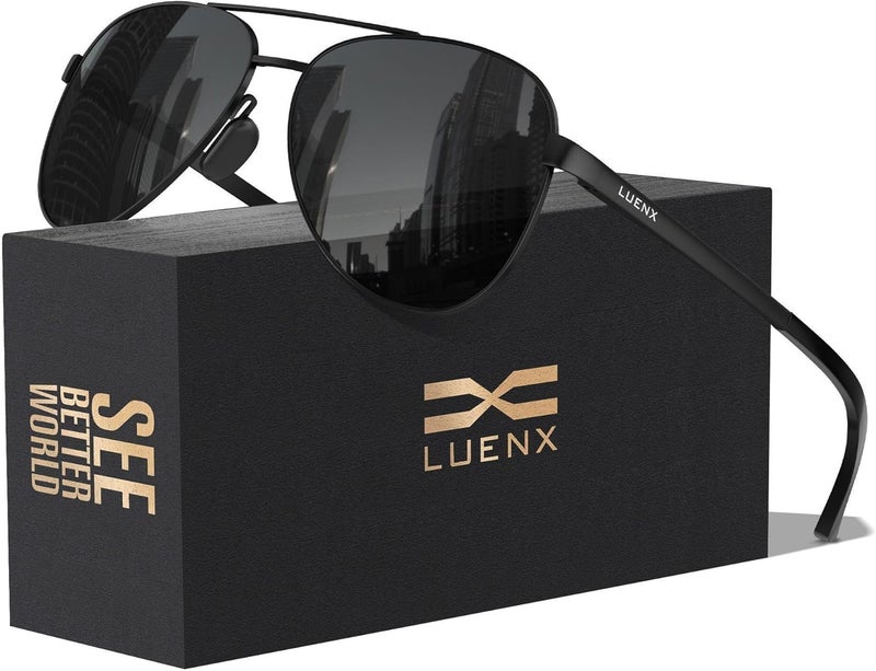 LUENX Aviator Sunglasses for Men Women Polarized - UV400 Protection, Stylish Shades, Driving, Outdoor Activities - Image 1