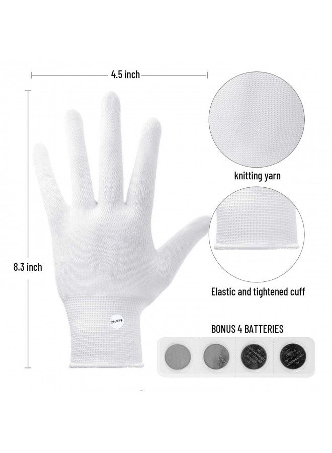 UWEIDOIT قفازات UWEIDOIT LED، قفازات بأضواء فلاش للأصابع، 3 ألوان 10 أوضاع قفازات مضيئة ملونة لعيد الميلاد، ملابس للحفلات، هدايا للأولاد والبنات - Image 4