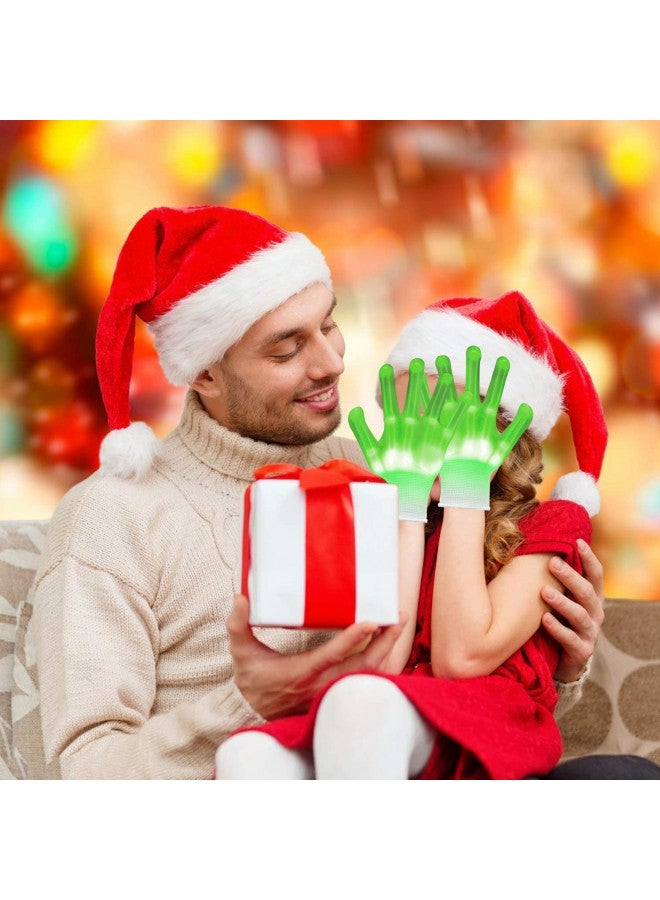 UWEIDOIT قفازات UWEIDOIT LED، قفازات بأضواء فلاش للأصابع، 3 ألوان 10 أوضاع قفازات مضيئة ملونة لعيد الميلاد، ملابس للحفلات، هدايا للأولاد والبنات - Image 2
