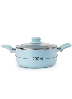 Wilson Oak Casserole with Lid and Marble Coating, Soft Touch Handle Stew Pot Suitable for Gas Electric Induction and Ceramic Stove Dutch Oven - 20cm – Blue  - Image 3