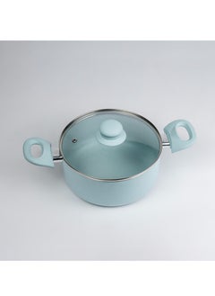 Wilson Oak Casserole with Lid and Marble Coating, Soft Touch Handle Stew Pot Suitable for Gas Electric Induction and Ceramic Stove Dutch Oven - 20cm – Blue  - Image 2