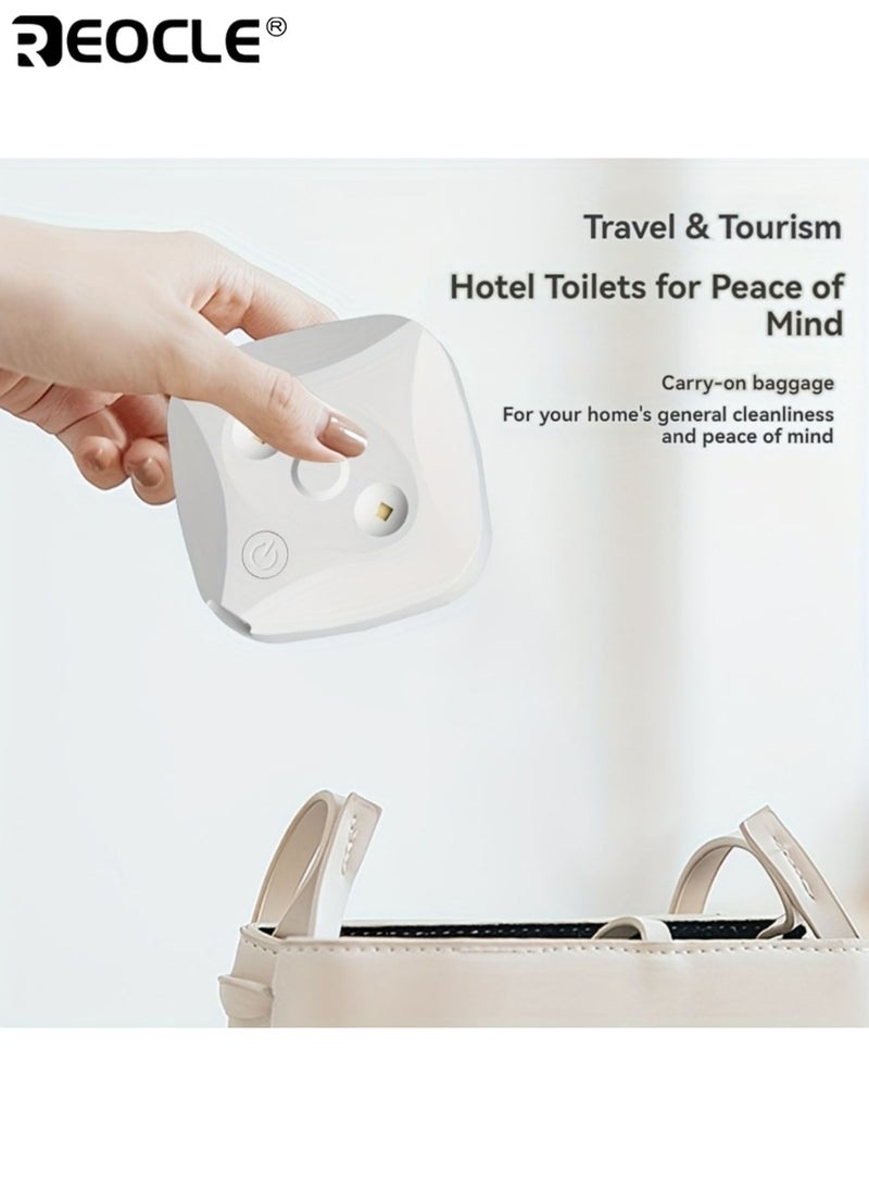 REOCLE Smart Toilet Cleaner with UVC Light and USB Charging Design Multifunctional Purifier System with Double-Sided Tape for Home Bathroom Travel Use - Image 4
