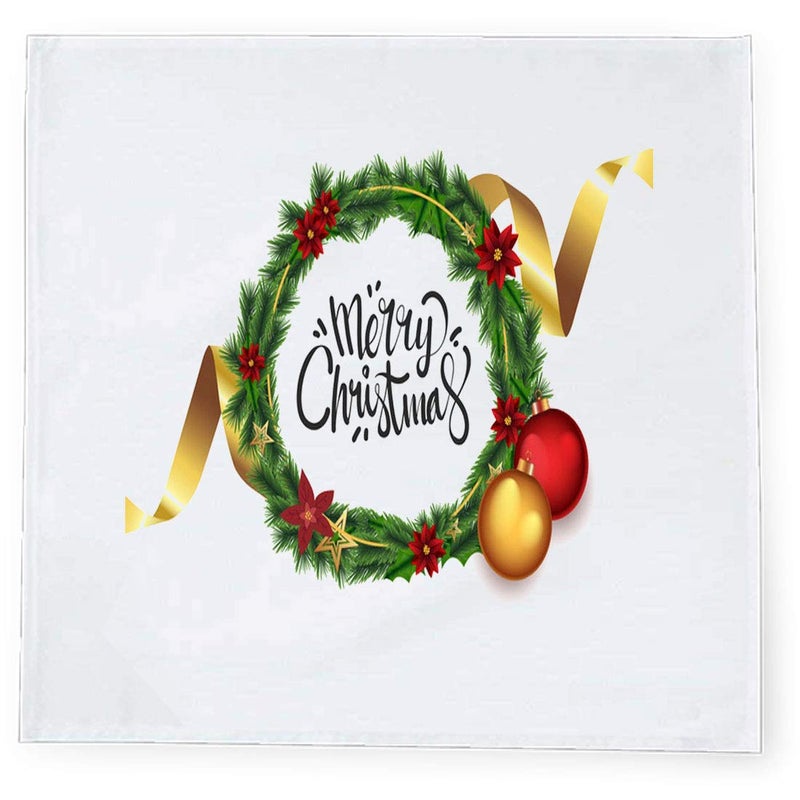Khakee 6 Pcs Christmas Theme Tafta Silk Table Napkins 10x 10 for Xmas Decoration Christmas OrnamentsChristmas Gift npxmas122P - Image 2