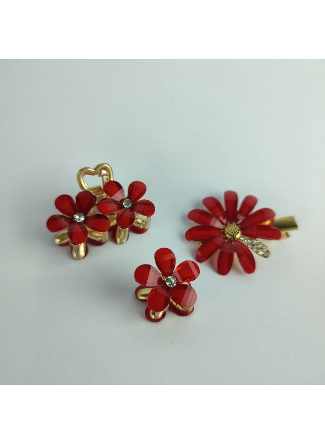 Girls' hair accessory set consisting of 3 pieces - high quality material - Image 2