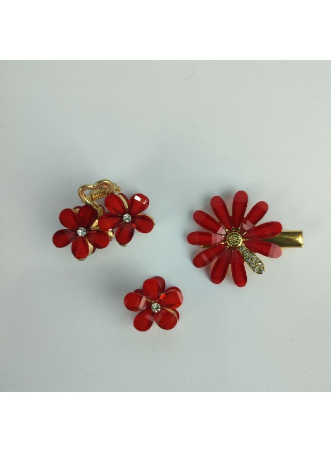 Girls' hair accessory set consisting of 3 pieces - high quality material - Image 1