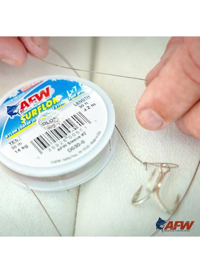 American Fishing Wire سيرفلون، سلك قيادة من الفولاذ المقاوم للصدأ مغطى بالنايلون 1x7، اختبار 30 رطل، قطر 024 بوصة، أسود، 30 قدم - Image 5