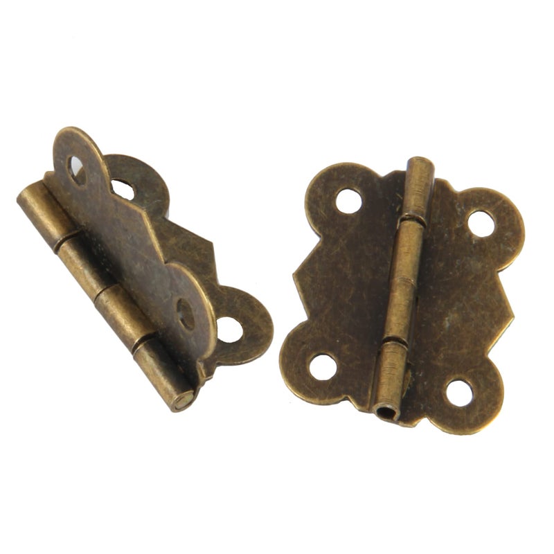 JFFX 12 Pcs Antique Bronze Butterfly Hinges, Retro Vintage Style Hinges with Screws for Cabinet Crafts Wooden Jewelry Box Gift Box (20 x 17mm) - Image 2