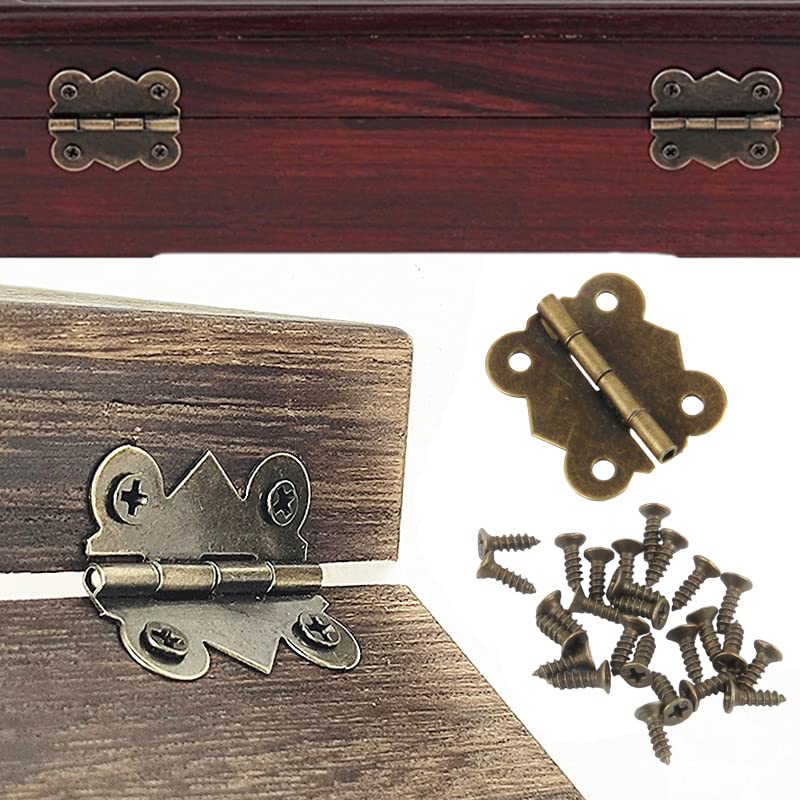 JFFX 12 Pcs Antique Bronze Butterfly Hinges, Retro Vintage Style Hinges with Screws for Cabinet Crafts Wooden Jewelry Box Gift Box (20 x 17mm) - Image 5