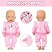 18INDC 3 Sets 1418 Inch Baby Doll Clothes Outfit 6Piece Set Bundle Includes Baby Dolls Outfits Dress Headband Tops and Pants Pajamas for 43cm New Born Baby Dolls - Image 4