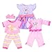 18INDC 3 Sets 1418 Inch Baby Doll Clothes Outfit 6Piece Set Bundle Includes Baby Dolls Outfits Dress Headband Tops and Pants Pajamas for 43cm New Born Baby Dolls - Image 2