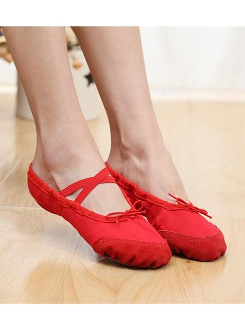 Loquat - Dancing Shoes Soft Bottom Practice Ballet with Cloth Head Shoes for Girls - Image 1