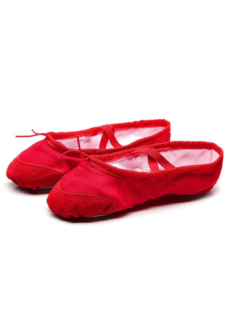 Loquat - Dancing Shoes Soft Bottom Practice Ballet with Cloth Head Shoes for Girls - Image 1