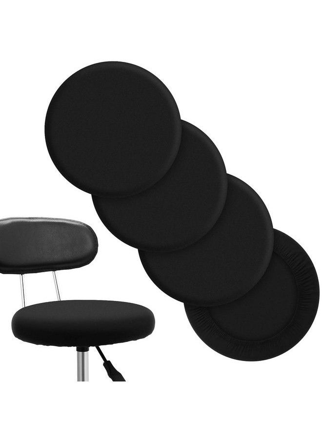 BOAO - Round Bar Stool Covers Elastic Bar Chair Covers Washable Stool Cushion Slipcover For Home Bar Hotel Use 1214 Inch (Black 4 Pieces) - Image 1