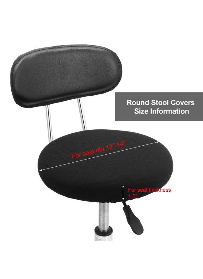 BOAO - Round Bar Stool Covers Elastic Bar Chair Covers Washable Stool Cushion Slipcover For Home Bar Hotel Use 1214 Inch (Black 4 Pieces) - Image 1